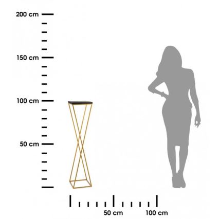 Stalak za cveće LOFT 100x24 cm zlatna/crna