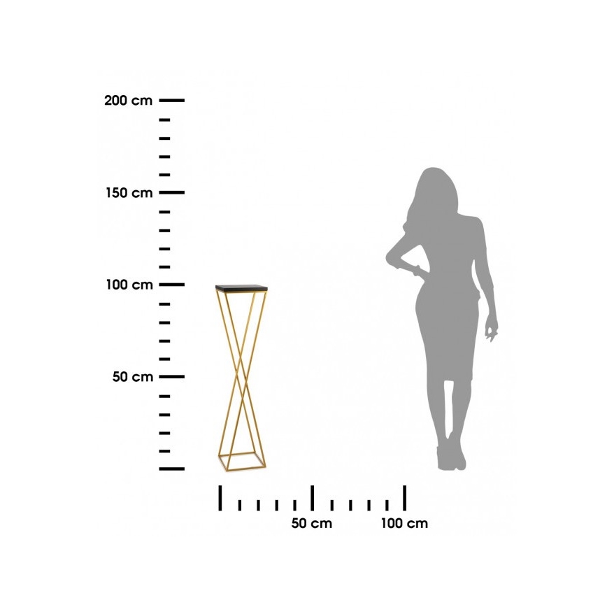 Stalak za cveće LOFT 100x24 cm zlatna/crna