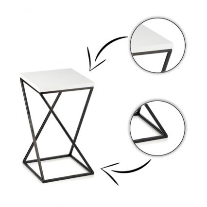 Stalak za cveće LOFT 40x24 cm crna/bela