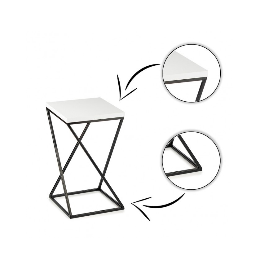 Stalak za cveće LOFT 40x24 cm crna/bela