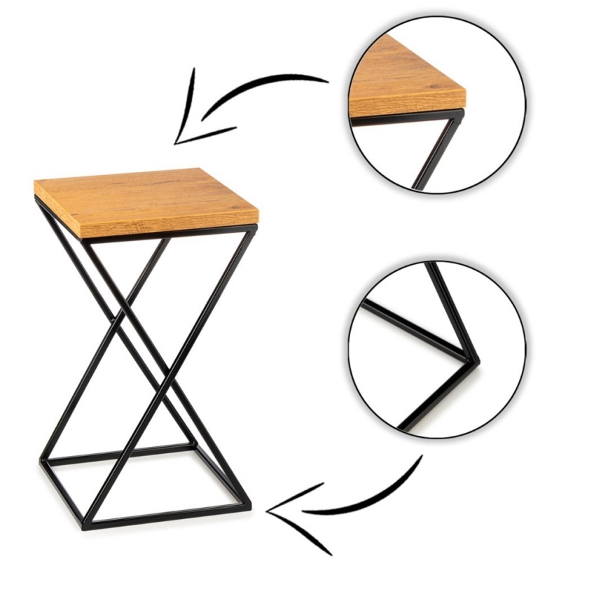 Stalak za cveće LOFT 40x24 cm crna/smeđa