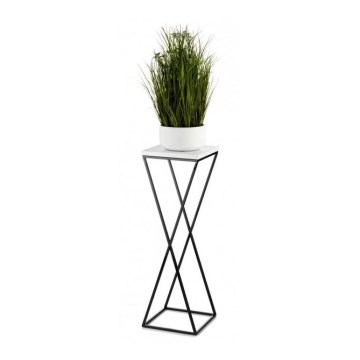 Stalak za cveće LOFT 70x24 cm crna/bela