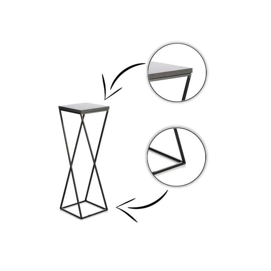 Stalak za cveće LOFT 70x24 cm, crne boje