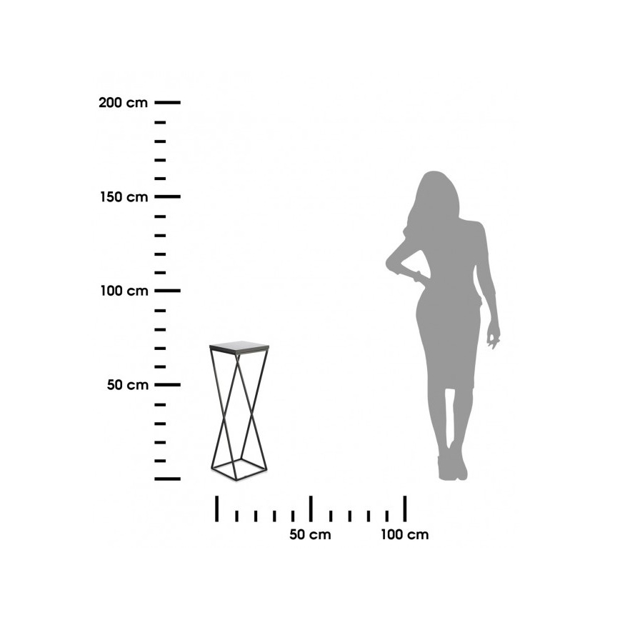 Stalak za cveće LOFT 70x24 cm, crne boje