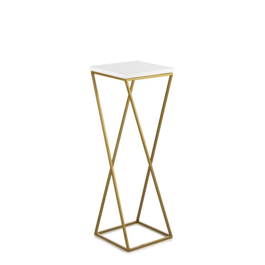 Stalak za cveće LOFT 70x24 cm zlatna/bela