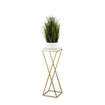 Stalak za cveće LOFT 70x24 cm zlatna/bela