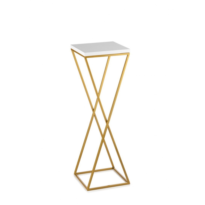 Stalak za cveće LOFT 70x24 cm zlatna/bela