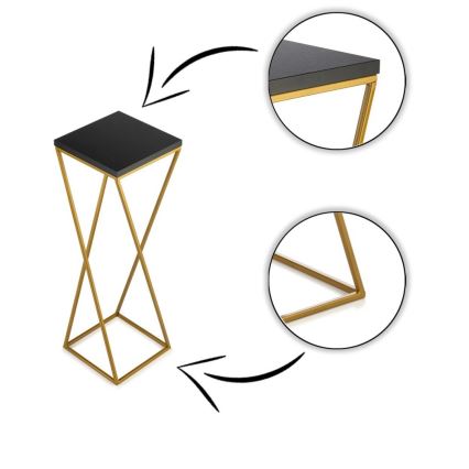 Stalak za cveće LOFT 70x24 cm zlatna/crna