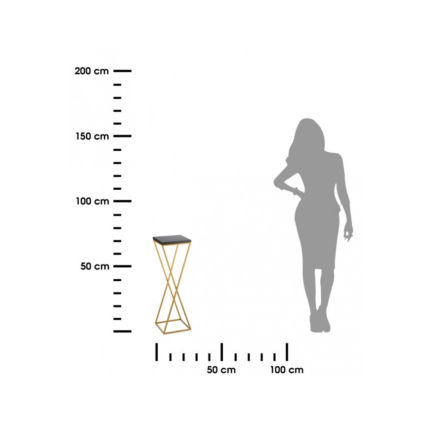 Stalak za cveće LOFT 70x24 cm, zlatna/crna