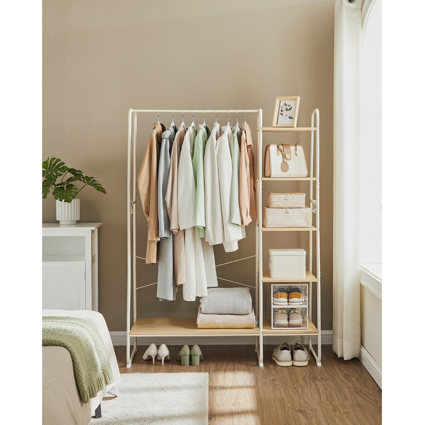 Stalak za kapute LINEA, beli/smeđi