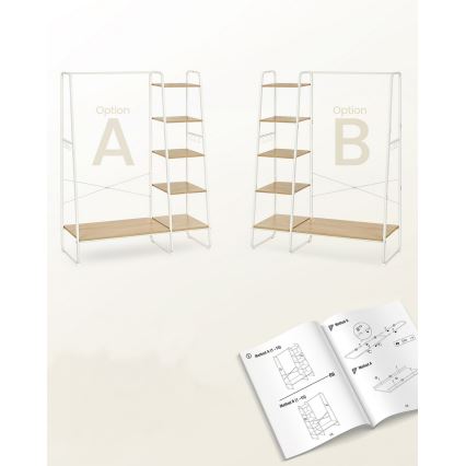 Stalak za kapute LINEA, beli/smeđi