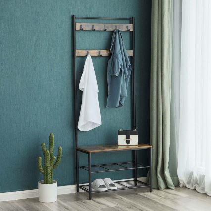 Stalak za kapute NAVOR braon/crna