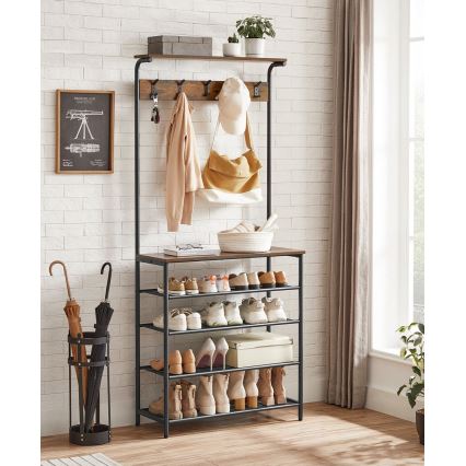 Stalak za kapute NAVOR, braon/crna