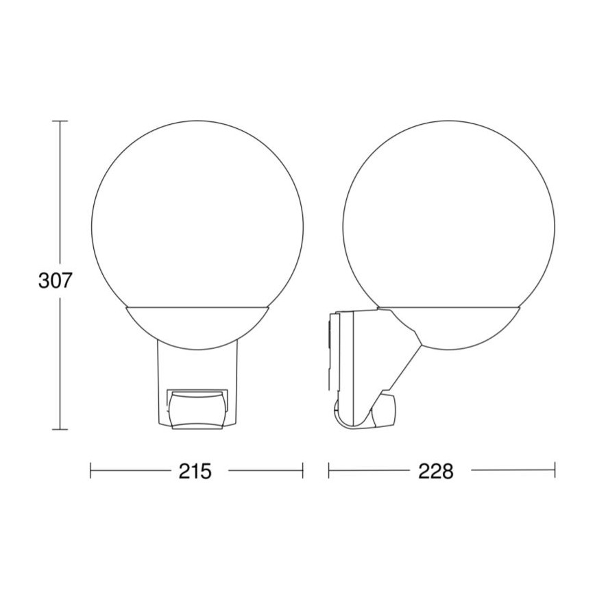 STEINEL 005917 - Spoljna zidna lampa sa senzorom L585S 1xE27/60W bela IP44