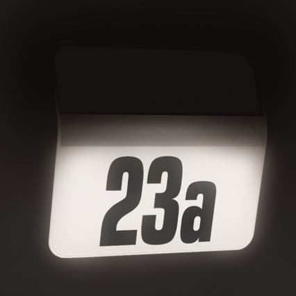 STEINEL 007140 - LED solarni kućni broj XSolar LH-N LED/0,03W inox IP44 2500 mAh