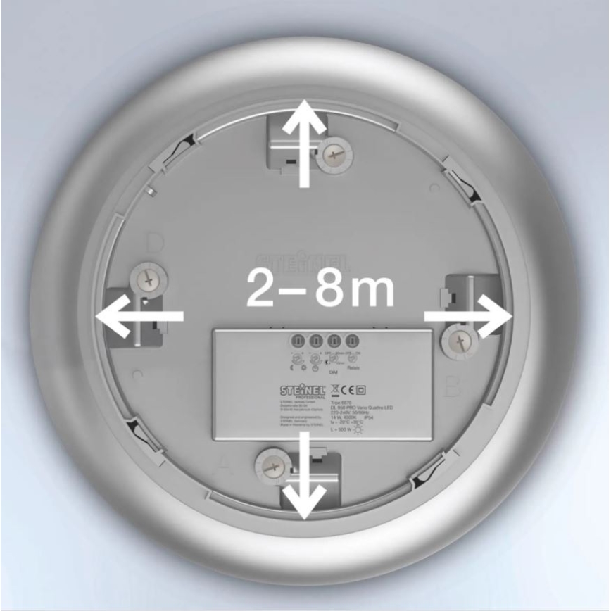 Steinel 035440 - LED spoljašnje plafonsko svetlo sa senzorom QUATTRO LED/10W/230V IP54