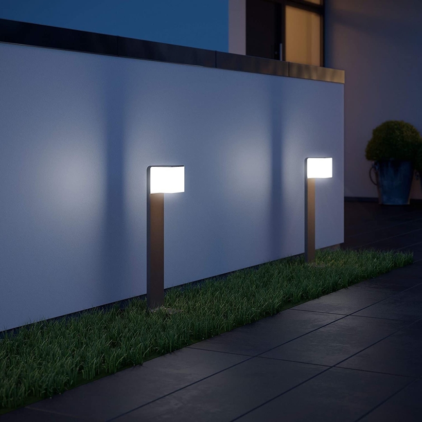 Steinel 055479 - LED prigušiva spoljašnja lampa sa senzorom CUBO LED/9,5W/230V IP44 antracit
