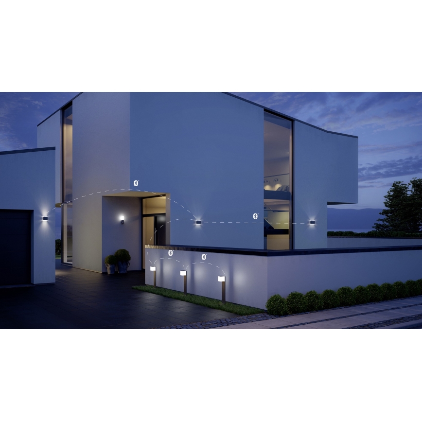 Steinel 055486 - LED spoljašnja lampa sa senzorom CUBO LED/9,5W/230V IP44 srebrna
