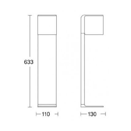 Steinel 055486 - LED spoljašnja lampa sa senzorom CUBO LED/9,5W/230V IP44 srebrna