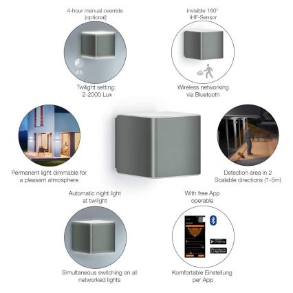 Steinel 055530 - LED spoljno svetlo sa senzorom L 840 LED/9,5W/230V IP44 antracit