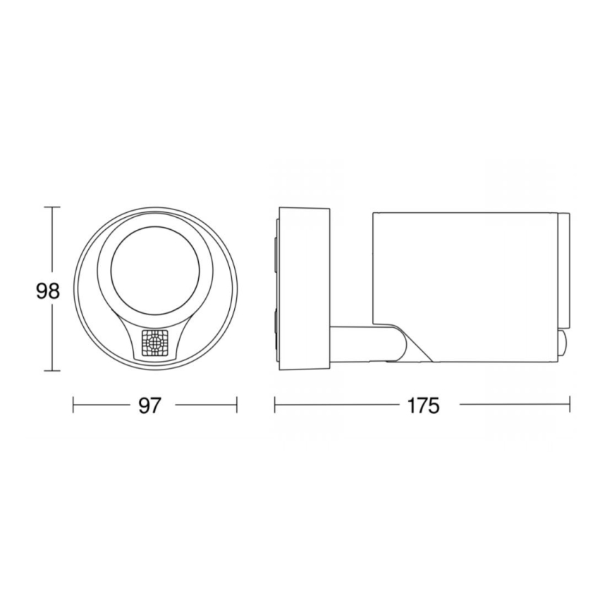 STEINEL 058630 - Spoljna LED zidna svetiljka sa senzorom SPOT ONE 1xGU10/7W/230V IP44