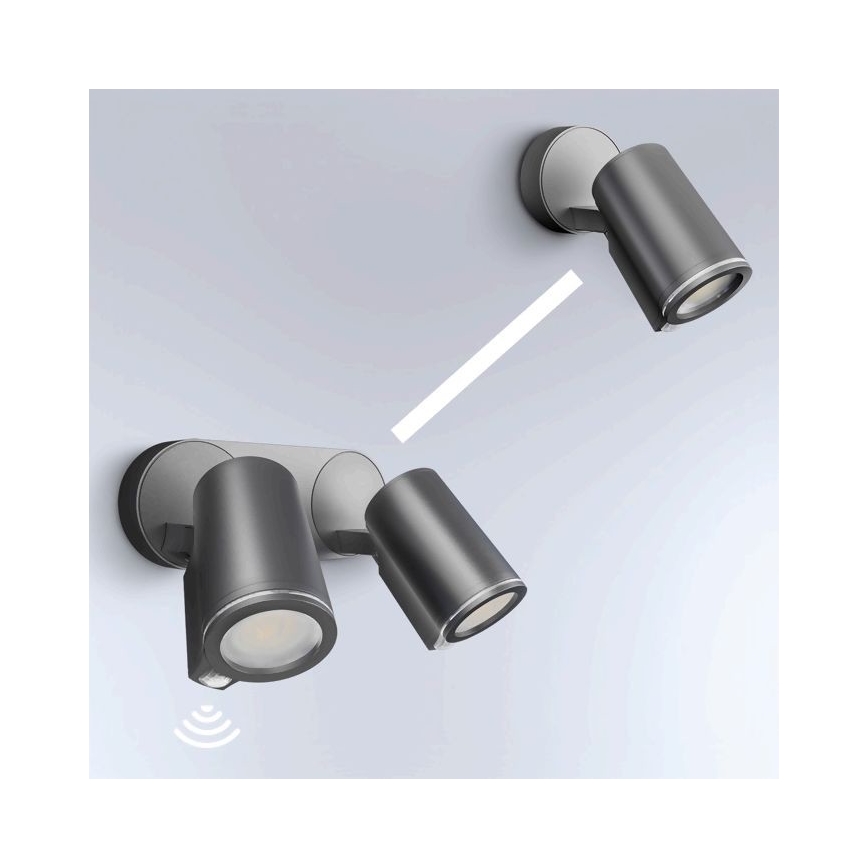 STEINEL 058654 - LED spoljno zidno svetlo sa senzorom SPOT DUO 2xGU10/7,5W/230V IP44