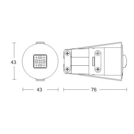 Steinel 068646 - IR detektor prisustva Quattro MICRO, domet 6 m, KNX, IP65, okrugli, crne boje