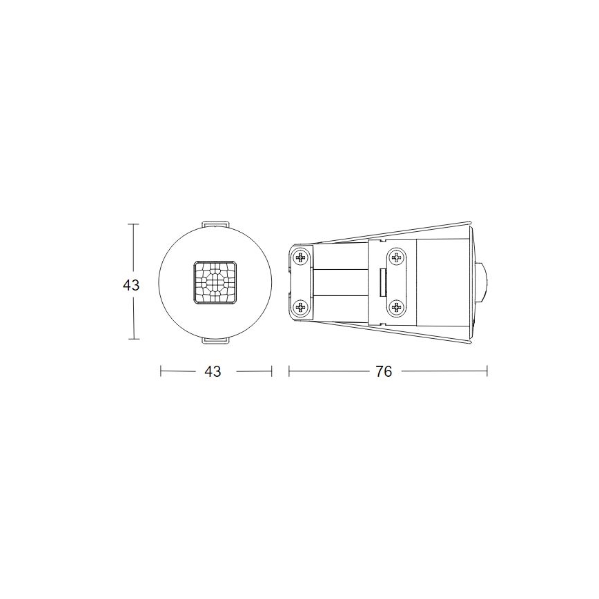 Steinel 068646 - IR detektor prisustva Quattro MICRO, domet 6 m, KNX, IP65, okrugli, crne boje