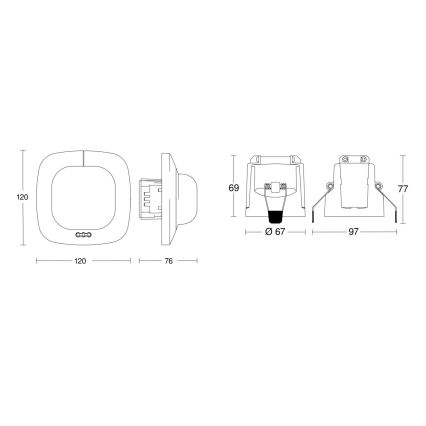 Steinel 079345 - Detektor prisutnosti IR QUATTRO COM1 230V beli