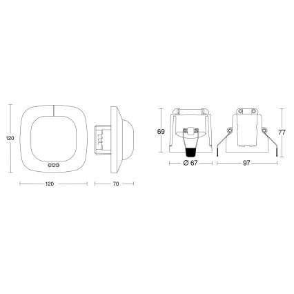 Steinel 079369 - detektor prisutnosti IR Quattro HD 24m COM1 bela