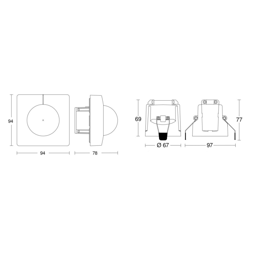 Steinel 080624 - Senzor pokreta IS 3360 DALI-2 APC, četvrtast, u beloj boji