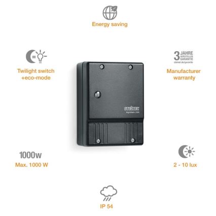 STEINEL 550318 - Sumrak prekidač NightMatic 2000 crni IP54