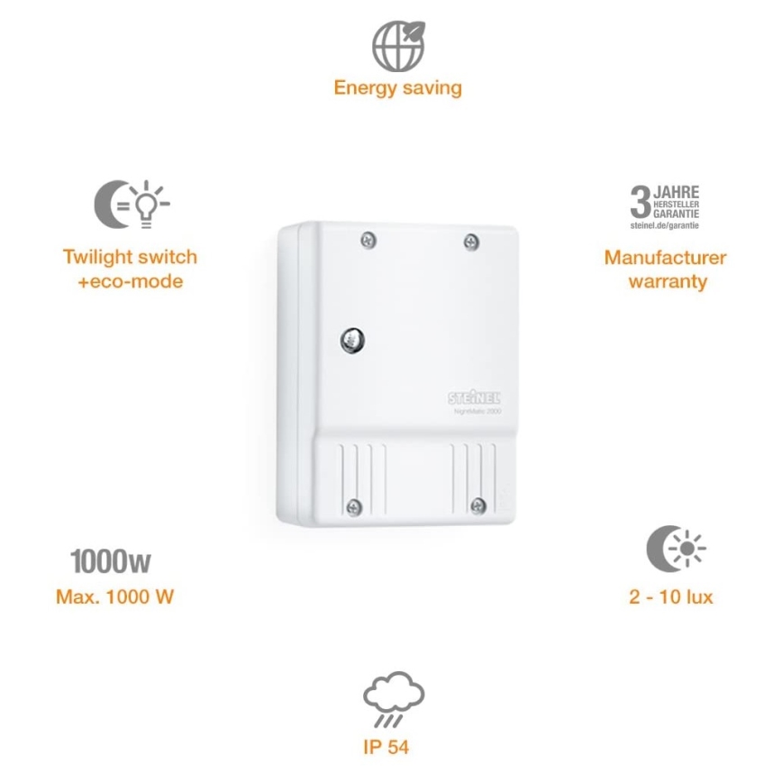 STEINEL 550417 - Prekidač za sumrak NightMatic 2000 beo IP54