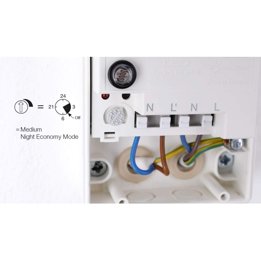 STEINEL 550615 - Sumrakni prekidač NightMatic 3000 Vario bela IP54