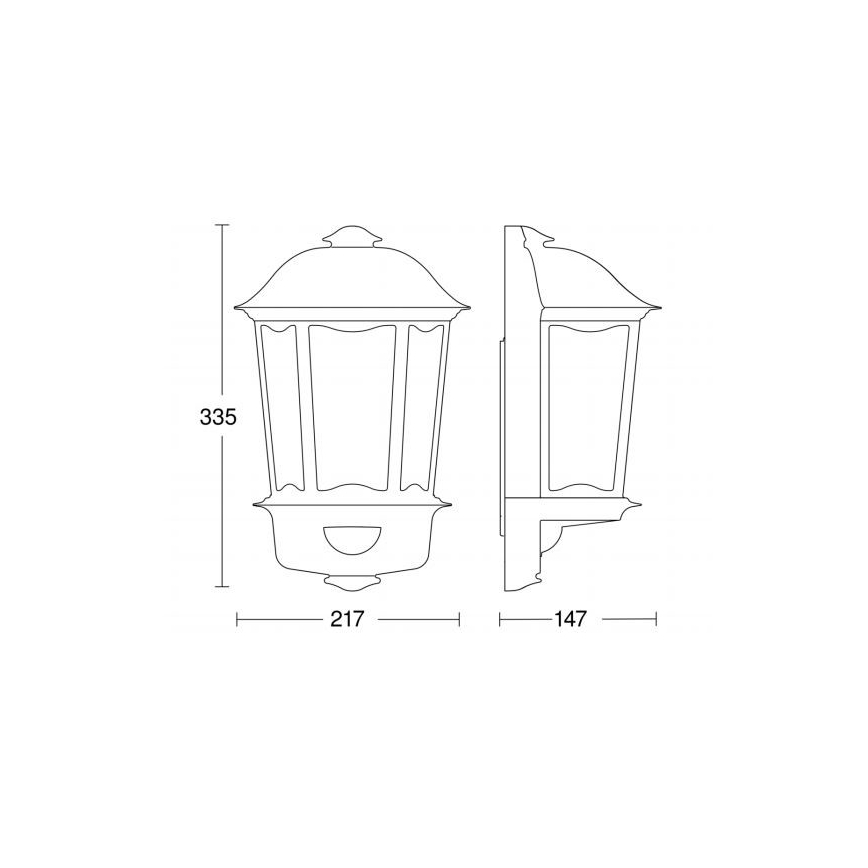 Steinel 644413 - Spoljašnja zidna lampa sa senzorom L 190 S 1xE27/100W/230V IP44