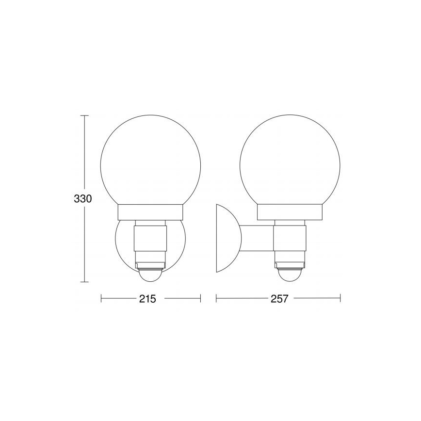 Steinel 657413 - Spoljašnja senzorska zidna svetiljka L 115 S 1xE27/60W/230V IP44