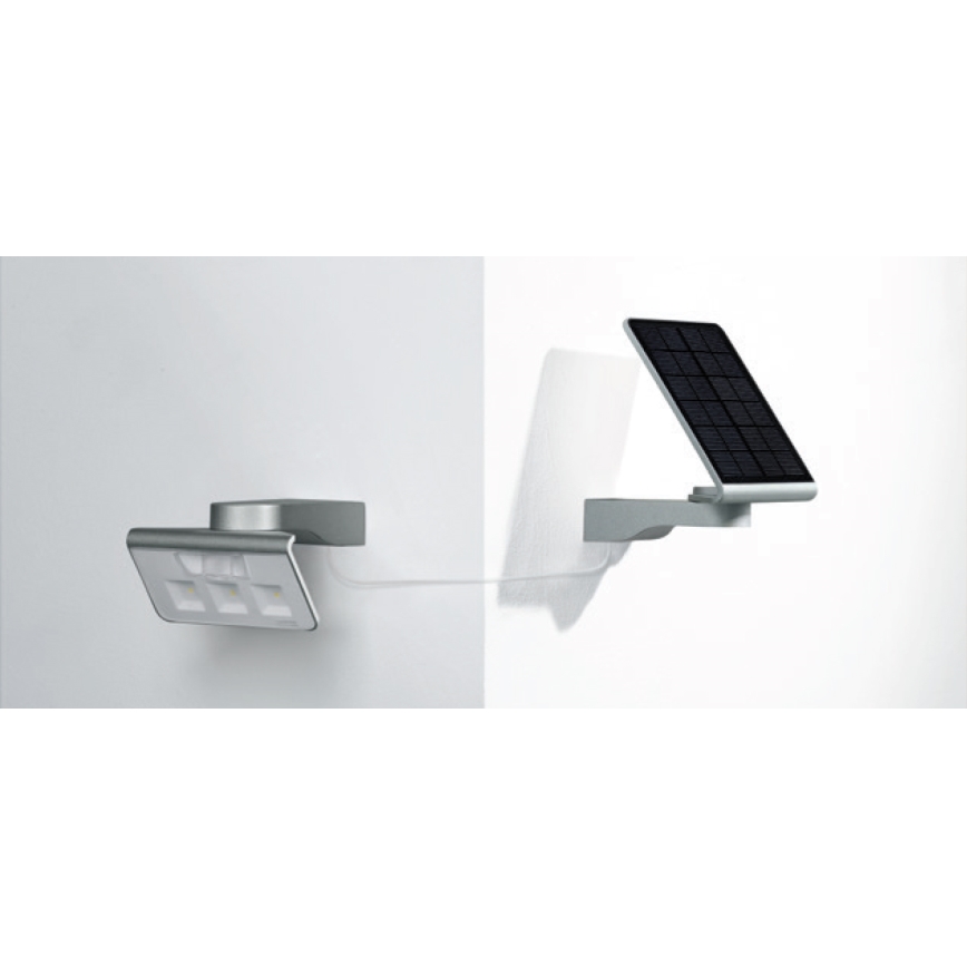 STEINEL 671006 - Solarni senzorski LED-reflektor XSolar L-S 0,5W/LED beo IP44 2500 mAh