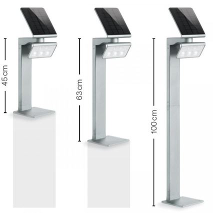 STEINEL 671211 - Solarni senzorski LED reflektor XSolar GL-S 0,5 W/LED, srebrni, IP44, 2500 mAh