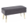 Štepana klupa sa prostorom za odlaganje VELVA 37x78 cm, siva/zlatna