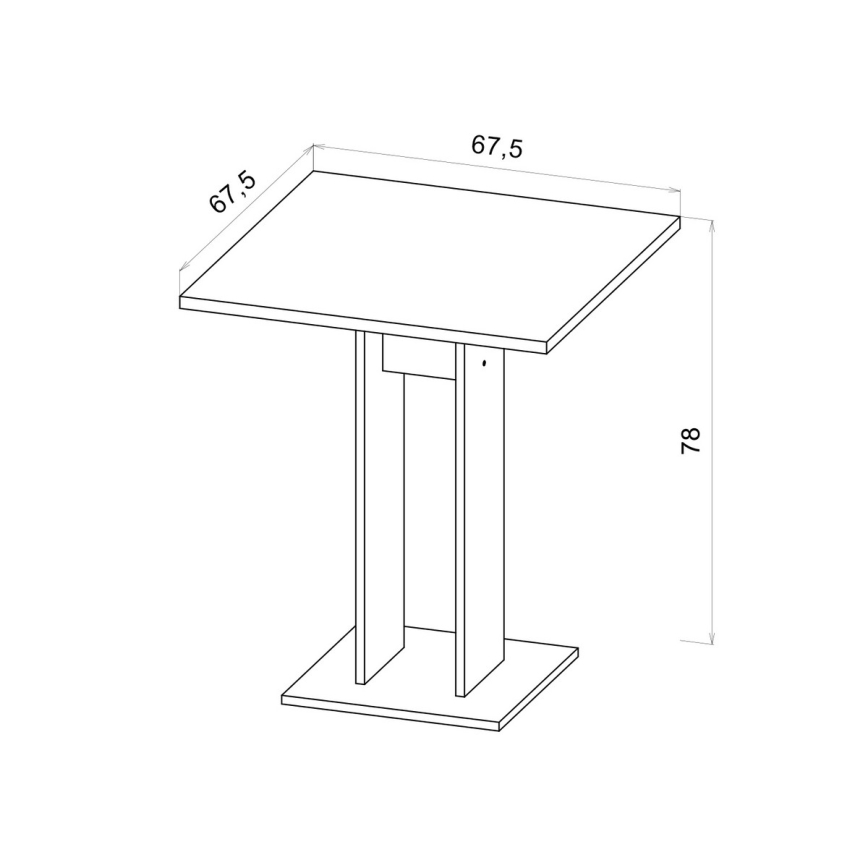Sto STRAPO 68x68 cm hrast sonoma