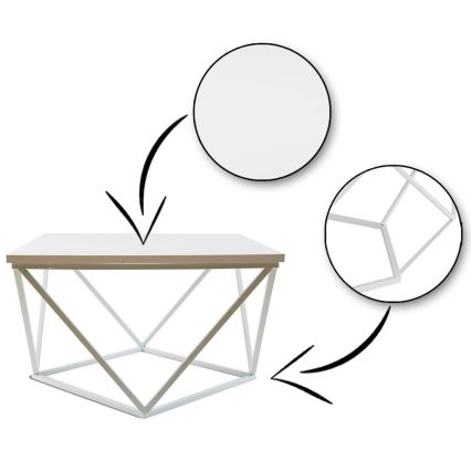 Sto za kafu CURVED 60x60 cm bela