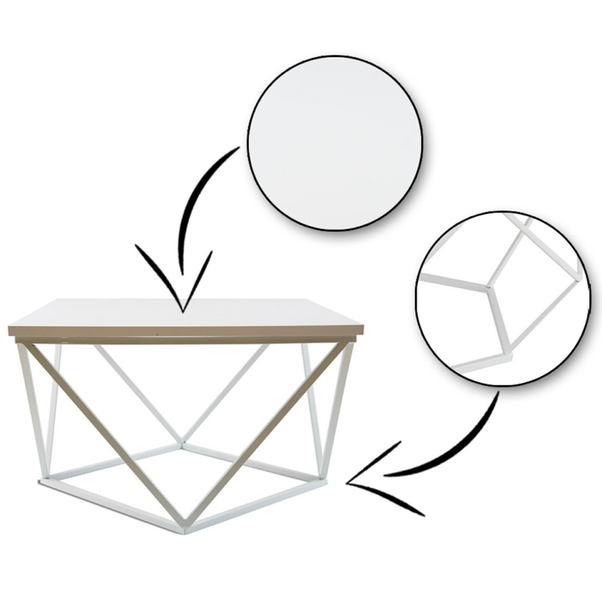 Sto za kafu CURVED 60x60 cm bela