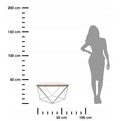 Sto za kafu CURVED 60x60 cm bela