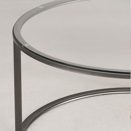 Stočić za kafu BERLIN 60x45 cm, crna/prozirna
