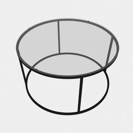 Stočić za kafu BERLIN 60x45 cm, crna/prozirna