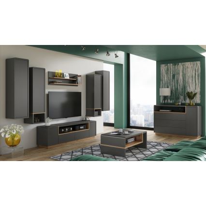 Stočić za kafu FRED antracit/hrast artisan