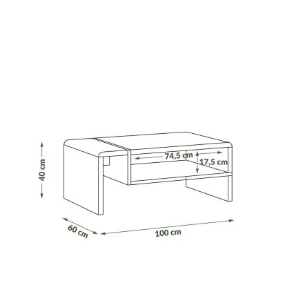 Stočić za kafu FRED antracit/hrast artisan