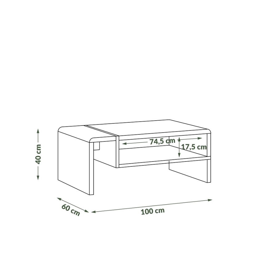 Stočić za kafu FRED antracit/hrast artisan