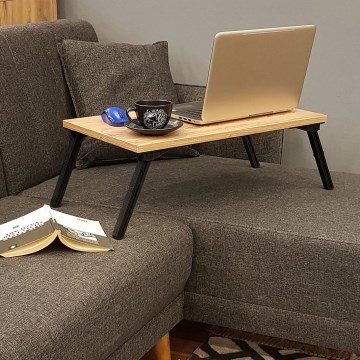 Stočić za krevet GUSTO 24,5x60 cm bež/crna