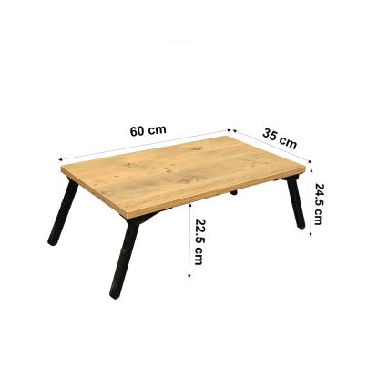 Stočić za krevet GUSTO 24,5x60 cm bež/crna